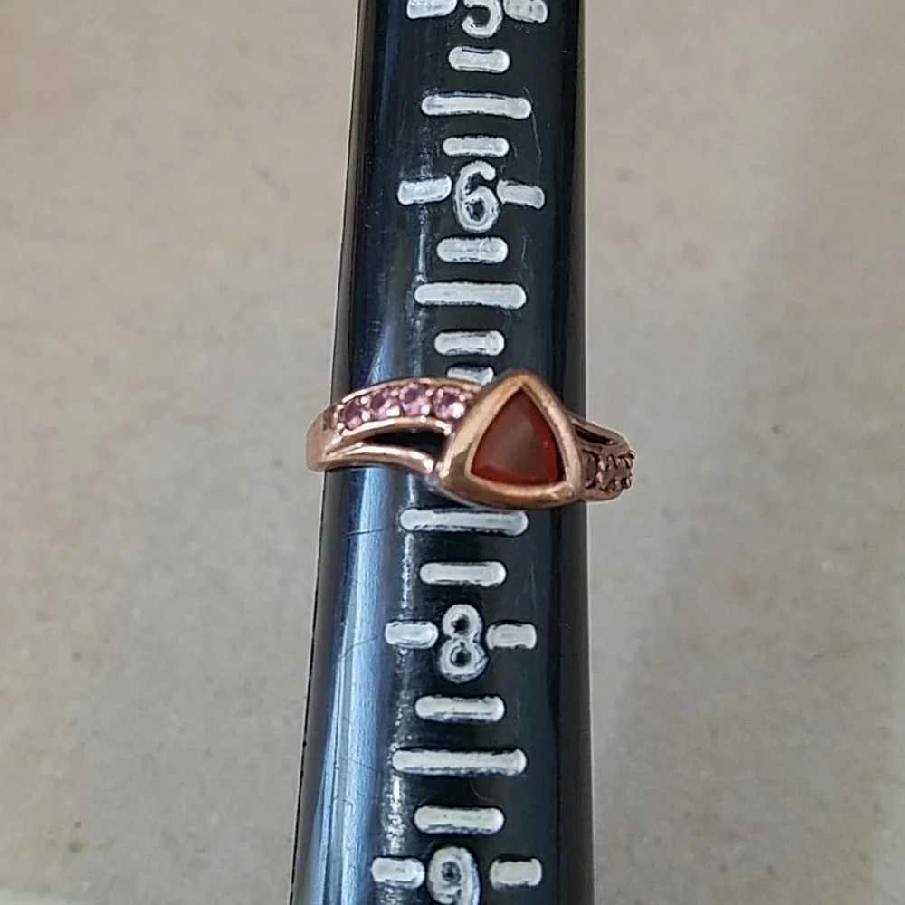 Sterling Silver and Red Stone Ring